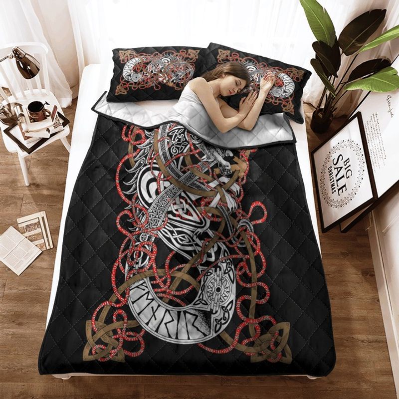 Fenrir Viking Dragon Quilt Bedding Set