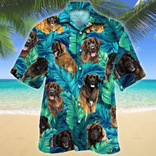 Leonberger Dog Tropical Hawaiian Shirt