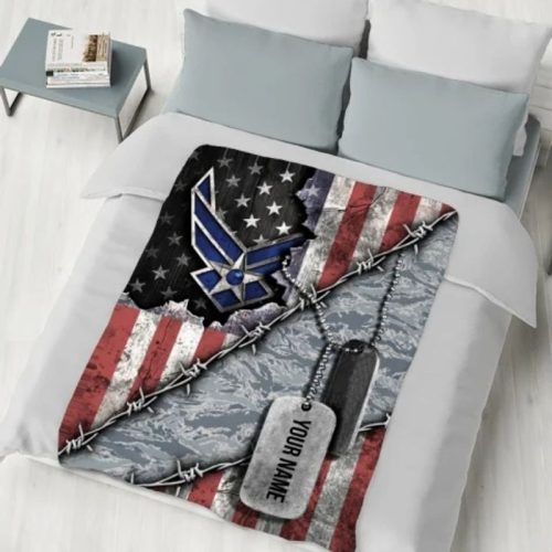 Personalized U S Air Force Name Tag Blanket