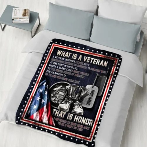 Personalized Us Coast Guard What Is An Veteran This Is An Honor Blanket