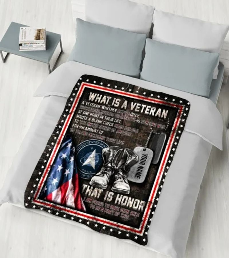 Personalized United States Space Force What Is An Veteran This Is An Honor Blanket