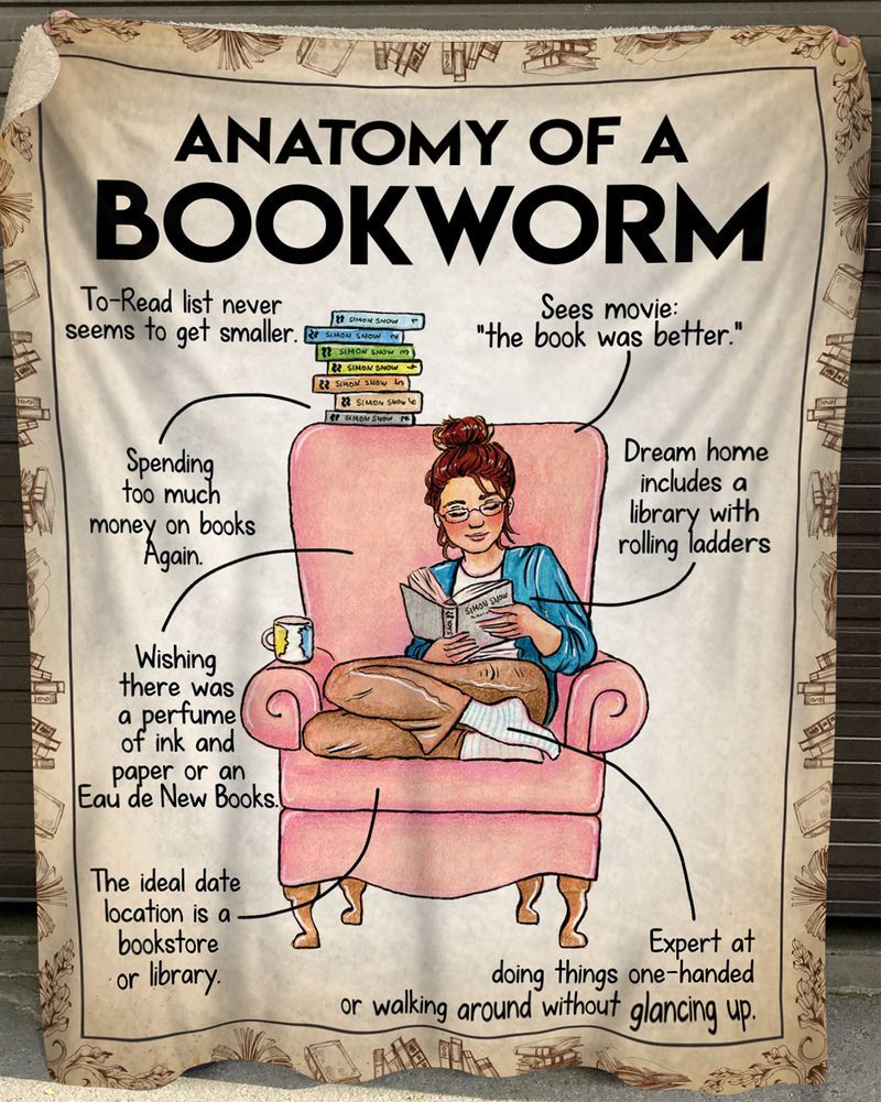 Anatomy Of A Bookworm Fleece Blanket
