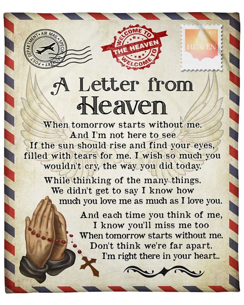 A Letter From Heaven Welcome To Heaven Pray Blanket