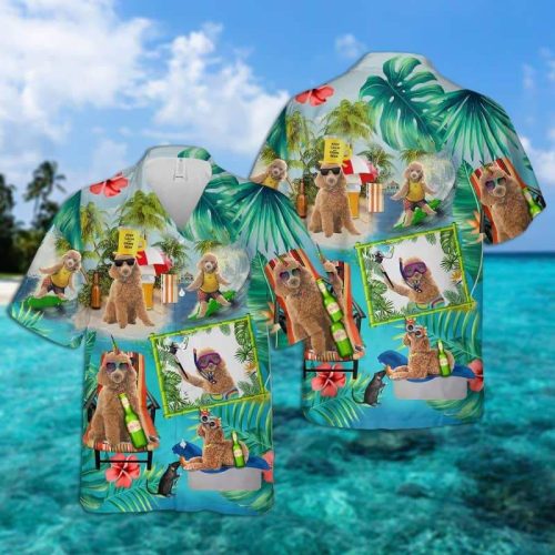 Poodle Surfing Hawaiian Shirt