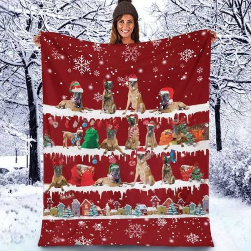 Belgian Malinois Christmas Blanket