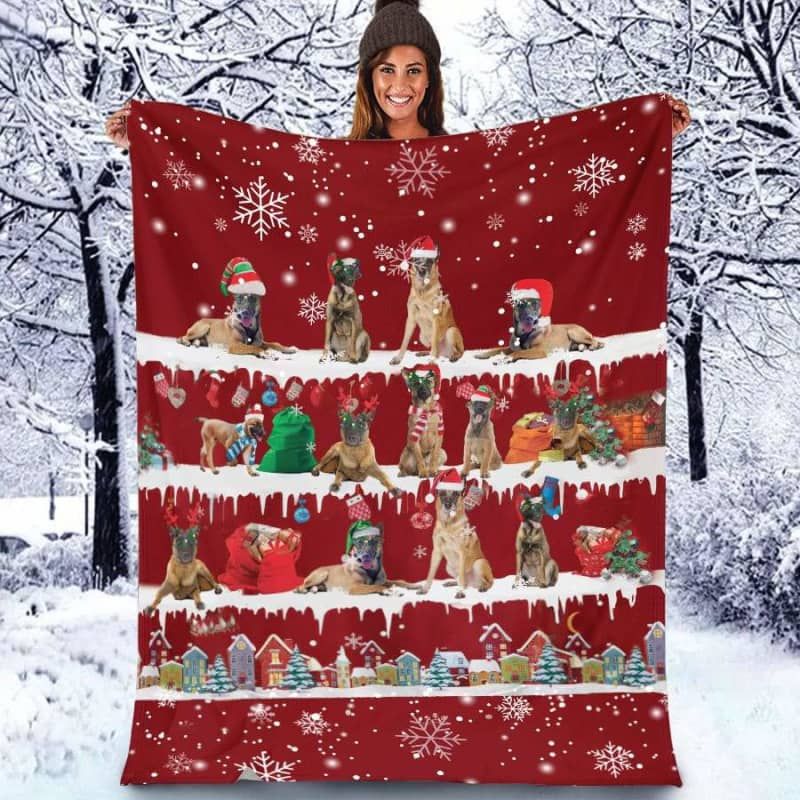 Belgian Malinois Christmas Blanket