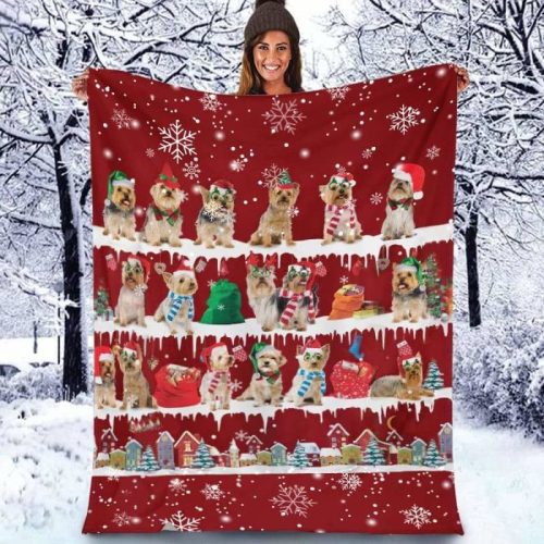 Australian Silky Terrier Christmas Blanket