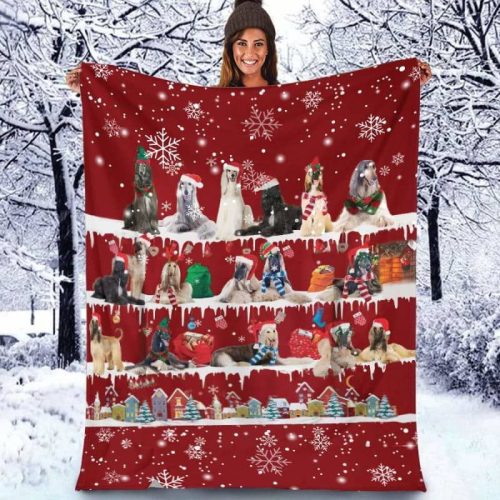 Afghan Hound Christmas Blanket