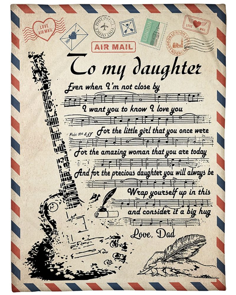 Air Mail To My Daughter Guitar I Want You To Know I Love You Blanket