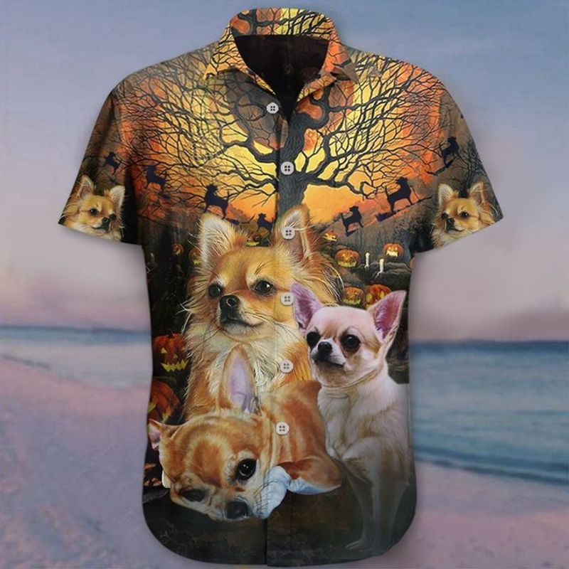 Chihuahua Halloween Dog Graphic Dog Themed Hawaiian Shirt