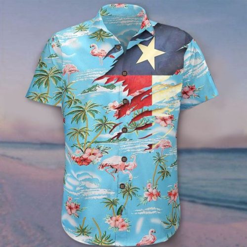 Flamingo Summer Beach Texas Hawaiian Shirt
