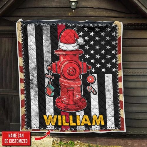 Personalized Firefighter Christmas Quilt