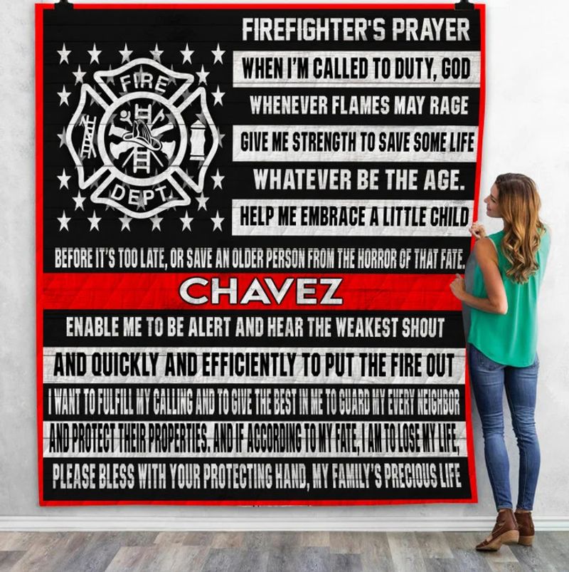 Personalized Firefighters Prayer When Im Called To Duty God Quilt