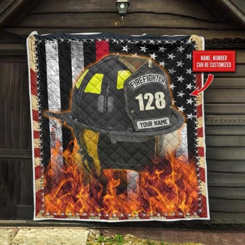 Personalized Firefighter Leatherhead Quilt