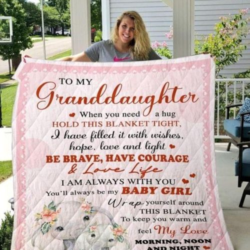 To My Granddaughter When You Need A Hug Hold This Blanket Tight Quilt