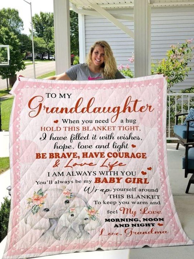 To My Granddaughter When You Need A Hug Hold This Blanket Tight Quilt