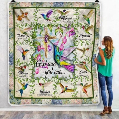 Little Birds And Cross God Says You Are Quilt
