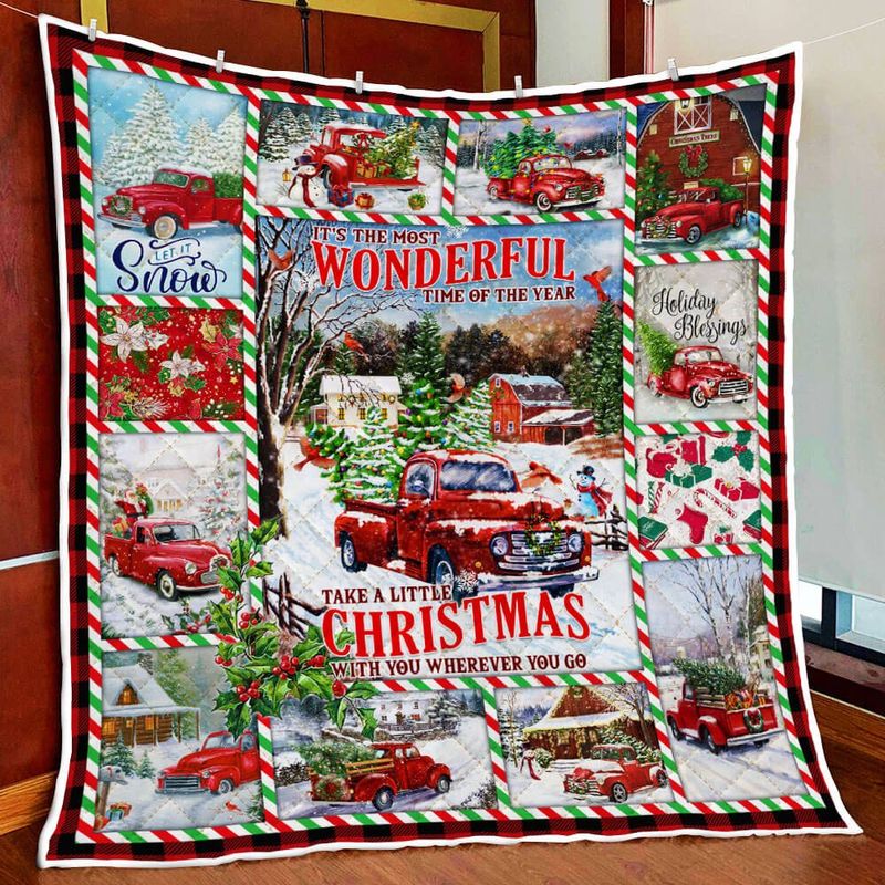 Christmas Red Truck All Hearts Come Home For Christmas Quilt