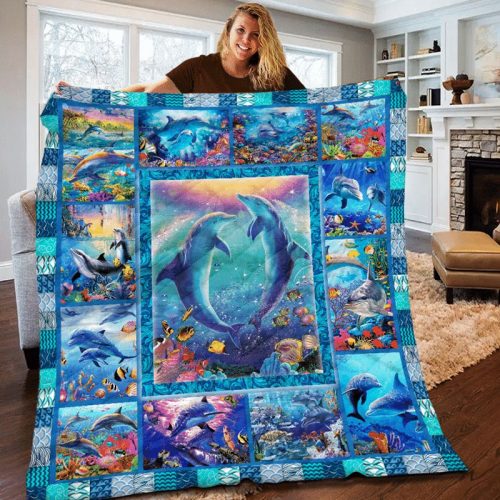 Dolphin Ocean Blanket Quilt