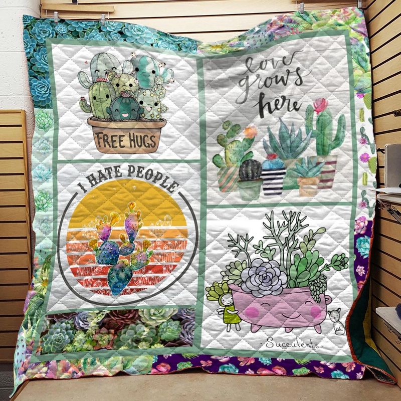 Free Hugs Succulent Quilt