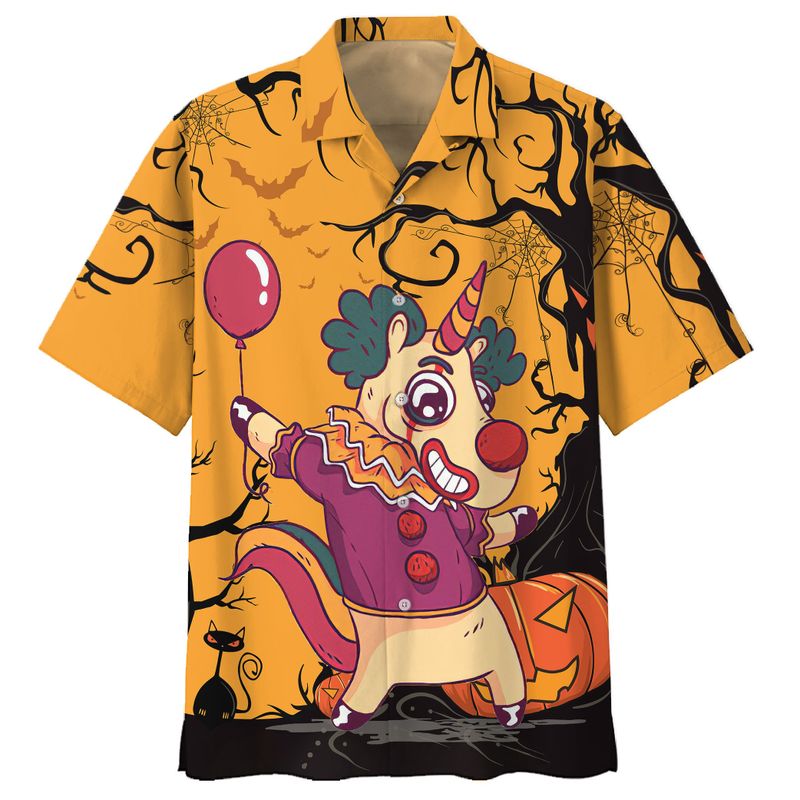 Unicorn Clown Halloween Hawaiian Shirt