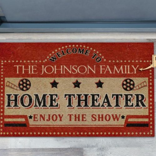Personalized Welcome To Home Theater Enjoy The Show Doormat