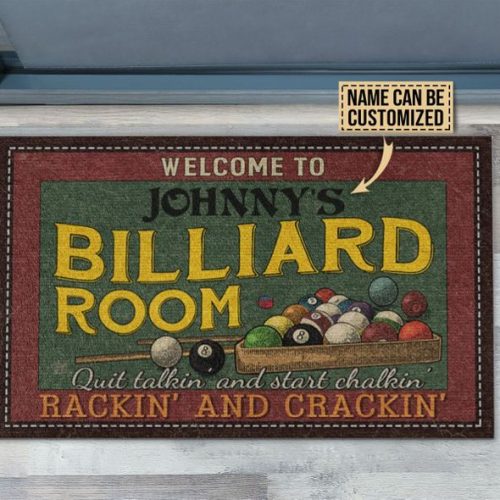 Personalized Welcome To Billiard Room Doormat