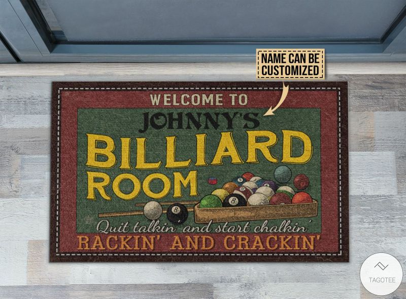 Personalized Welcome To Billiard Room Doormat