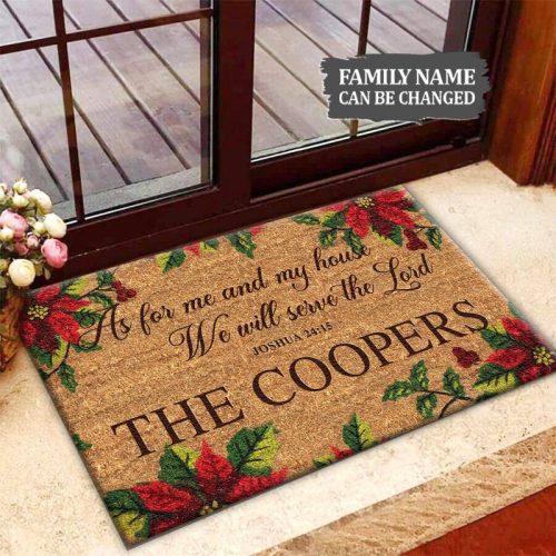 Personalized As For Me And My House We Will Serve The Lord Doormat