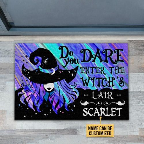 Personalized Witch Wizard Halloween Spell Do You Dare Custom Doormat