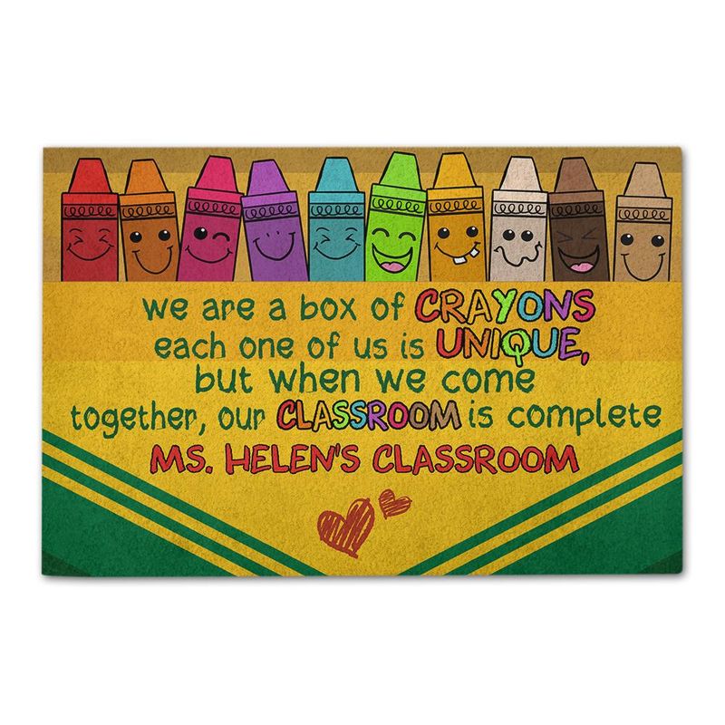 Personalized Classroom We Are A Box Of Crayons Classroom Doormat