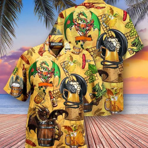 Dragon And Beer Hawaiian Shirt