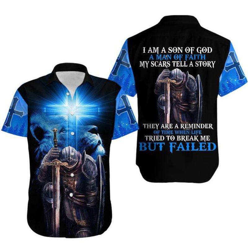 Im A Son Of God Im A Man Of Faith Warrior Hawaiian Shirt