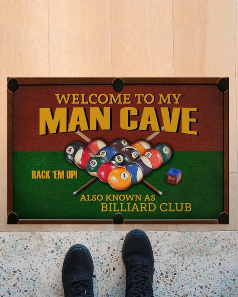 Welcome To My Man Cave Billiard Club Doormat