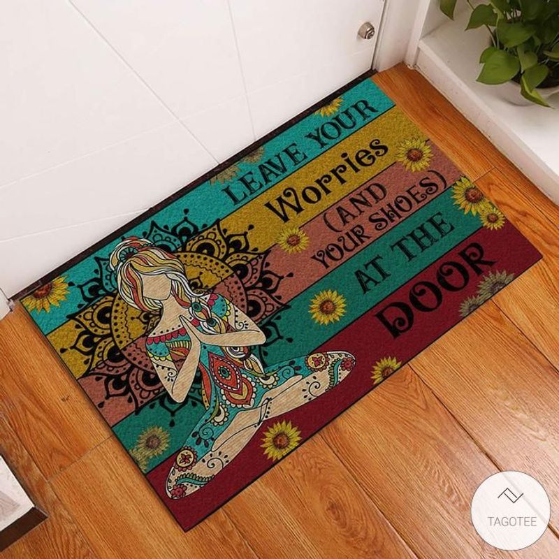 Yoga Leave Your Worries And Your Shoes At The Door Doormat