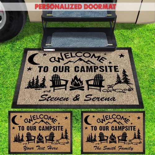 Welcome To Our Campsite Personalized Doormat