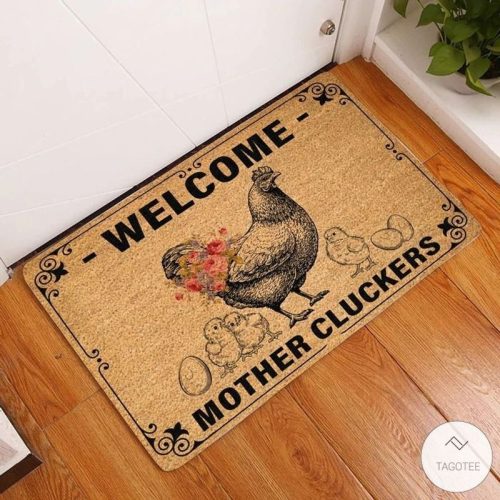 Welcome Mother Cluckers Chicken Doormat