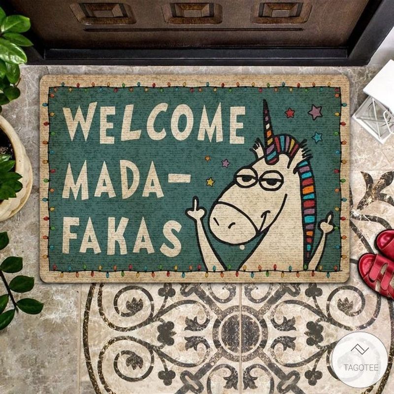Welcome Madafakas Unicorn Doormat