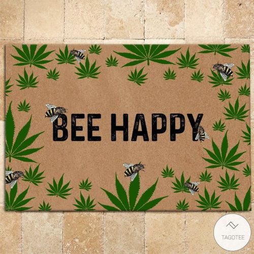 Weed Bee Happy Doormat