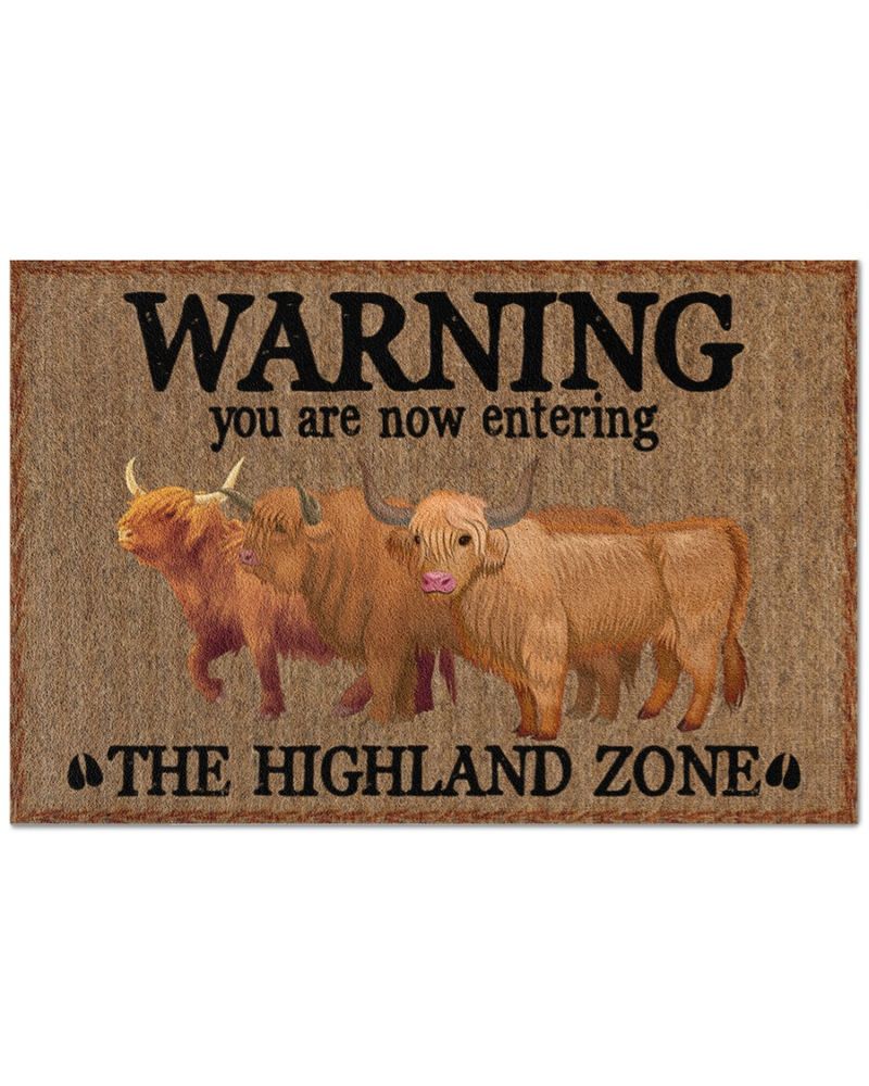 Warning You Are Now Entering The Highland Zone Doormat