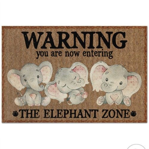 Warning You Are Now Entering The Elephant Zone Doormat