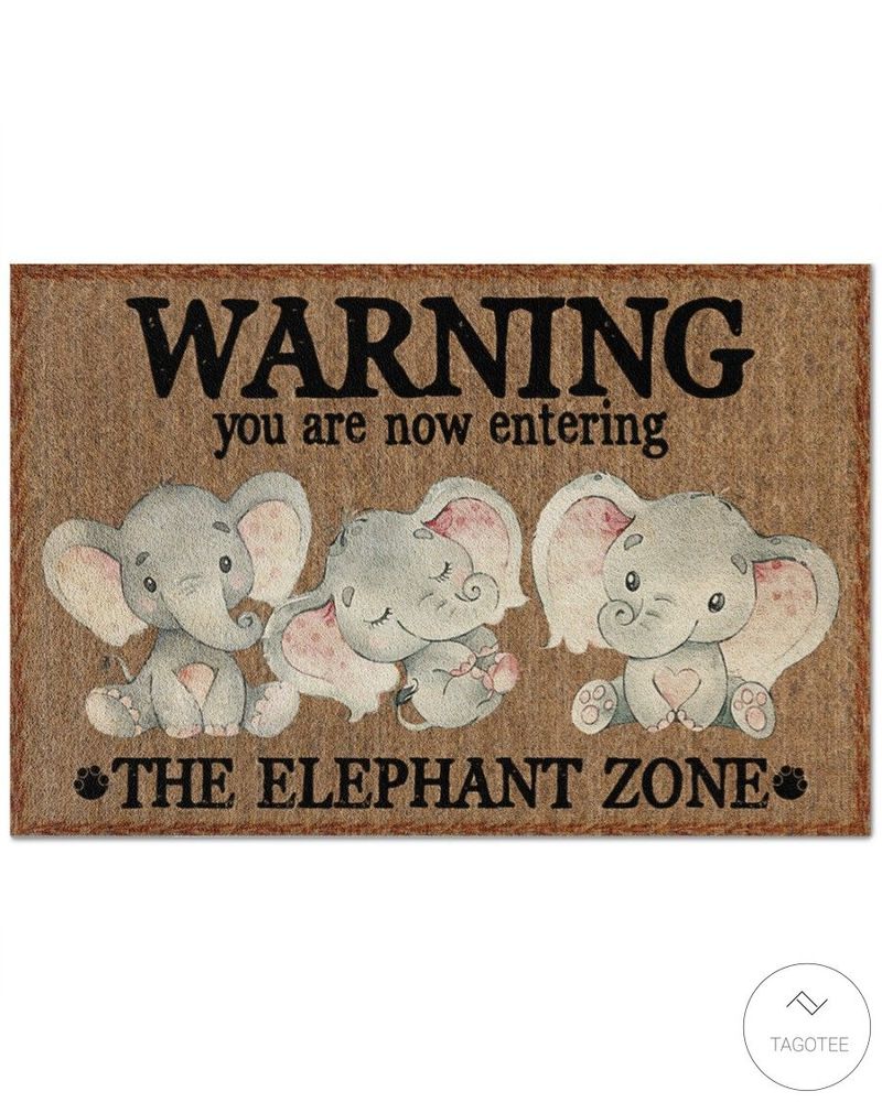 Warning You Are Now Entering The Elephant Zone Doormat