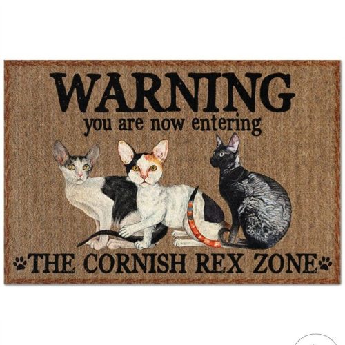 Warning You Are Now Entering The Cornish Rex Zone Doormat