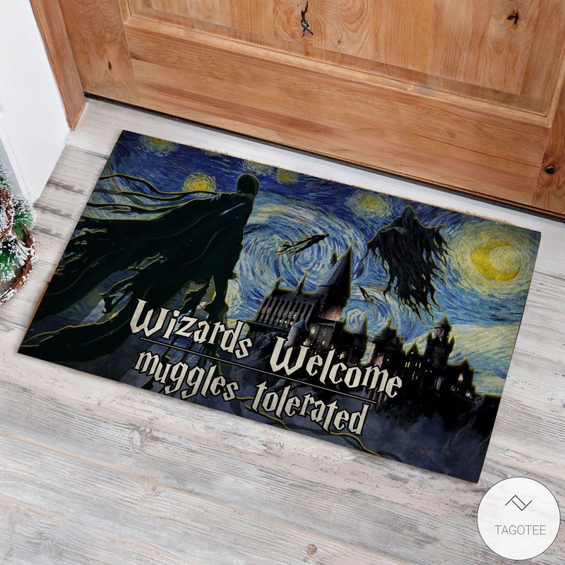 Starry Night Wizards Welcome Muggles Tolerated Doormat