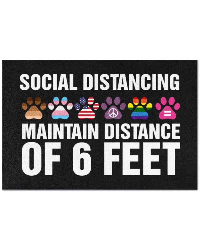 Social Distancing Maintain Distance Of 6 Feet Doormat