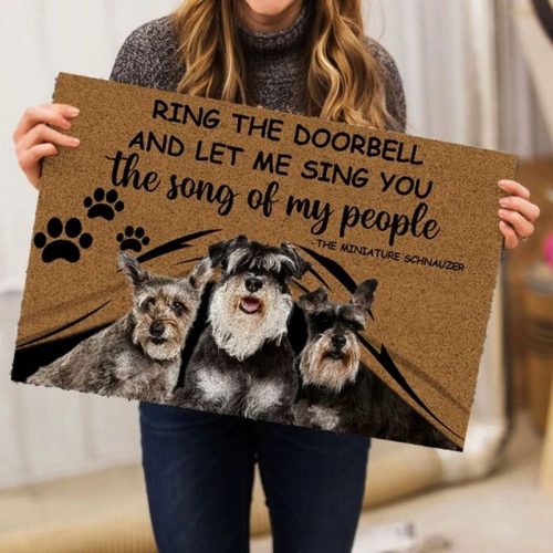 Ring The Doorbell And Let Me Sing You The Song Of My People Schnauzers Doormat