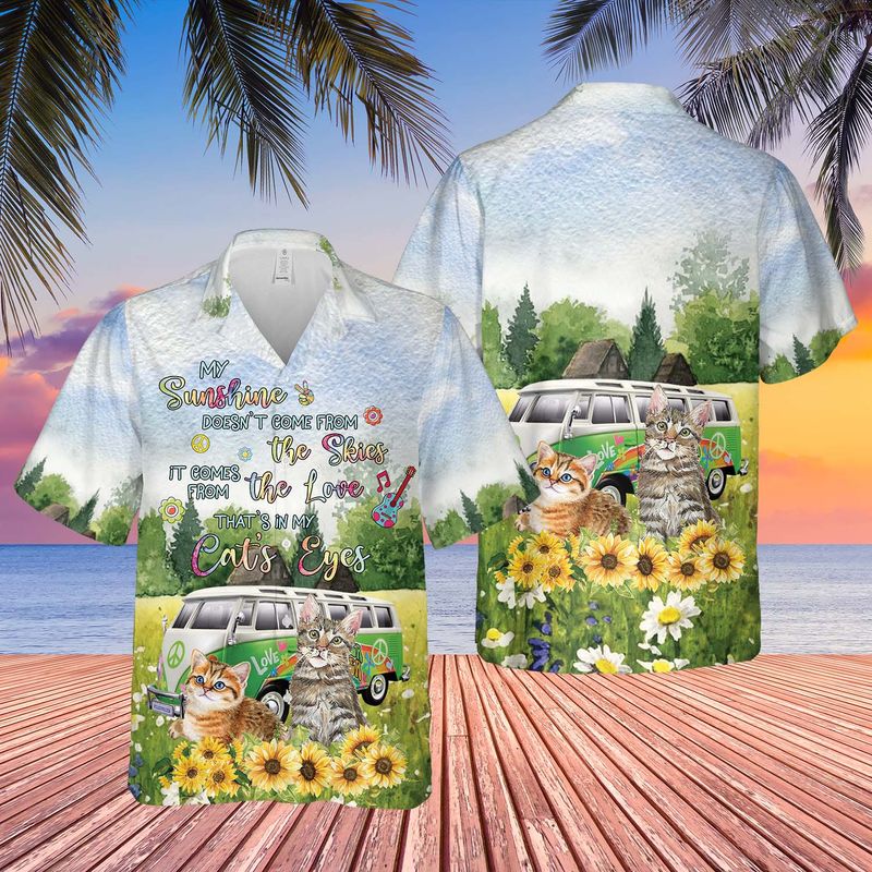 Cat My Sunshine Comes From Love In Eyes Hawaiian Shirt