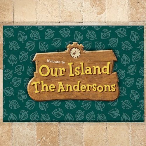 Personalized Animal Crossing Island Doormat