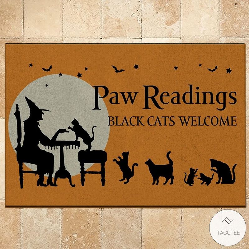 Paw Readings Black Cats Welcome Doormat