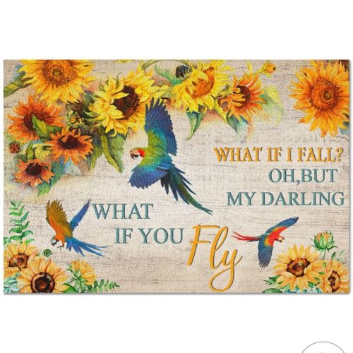 Parrot What If I Fall Oh But My Darling What If You Fly Doormat